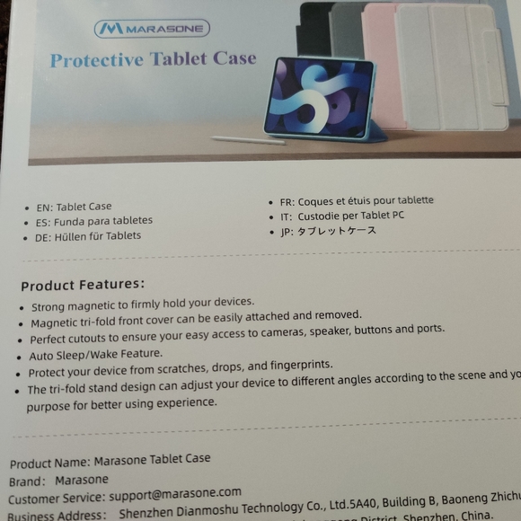 Marasone iPad tablet case for 10.9 inch blue color - Picture 4 of 4